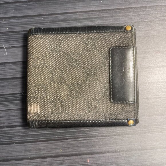 Gucci GG Canvas Black Bifold With Leather Accents - Picture 1 of 8